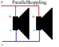 parallellkoppling av två högtalarelement